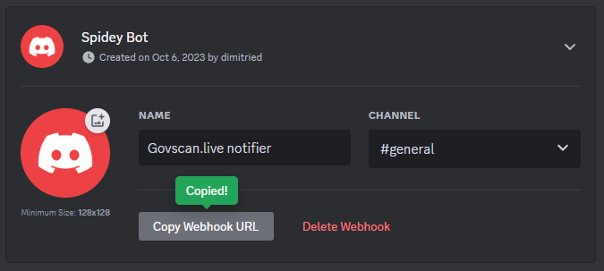 Discord webhook example