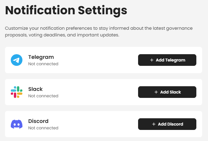 Notification settings