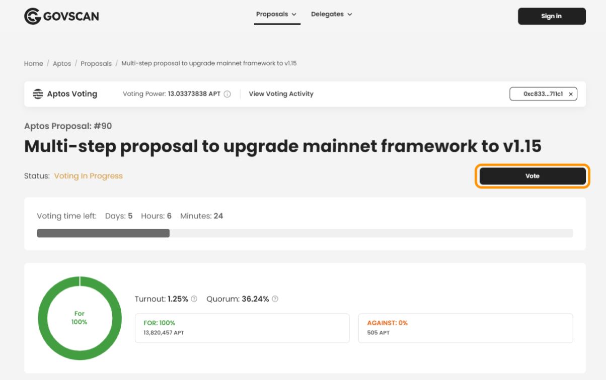 Proposal page details