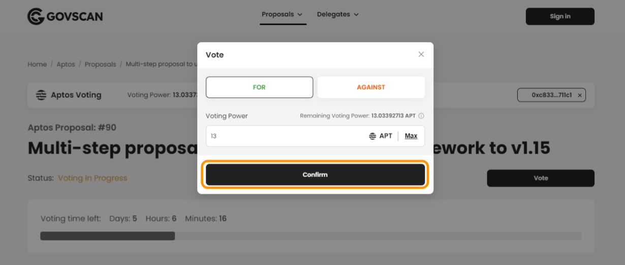 Votgin interface